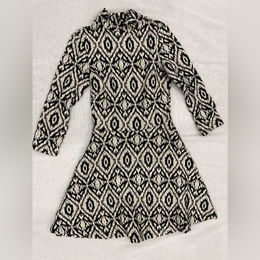 Abstract turtleneck dress